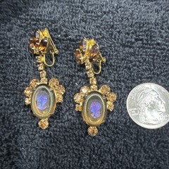 Verified Juliana Earrings – D&E Intaglio Cameo Dangle Earrings, Amber Topaz