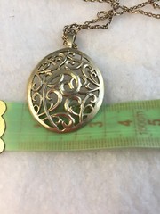 Pendant tracery with chain silver 875 Russian Soviet Gold vintage Russian USSR
