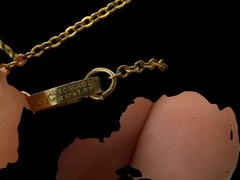Automade 12k Gold Filled Floral Art Nouveau Pendant Vintage Steel Necklace