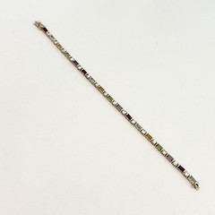 Ross Simons 925 Sterling Silver Gold Vermeil Genuine Multi Gemstone Bracelet 7.5