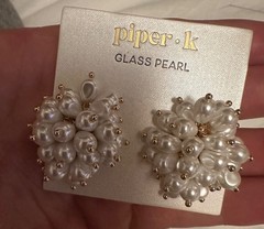 New Piper·K Glass Pearl Cluster Studs Bridal Statement earrings