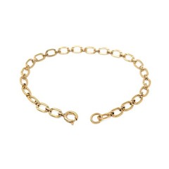 Vintage 12K GF Gold Filled Oval Link 7.25″ Chain Bracelet, 4.6mm, 3.2g