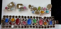 RARE JULIANA DELIZZA & ELSTER BOOK Bib Bracelet PIECE Rhinestone Parure Set Read