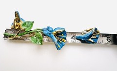 Vintage 1980’s Gold Plated Blue & Yellow Enamel Flower Brooch & Earrings Set