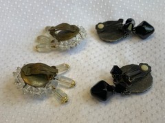 Vtg Clip-On Earring Lot Robert Rose Renoir Dalsheim Judy Lee Lisner Faux Gems