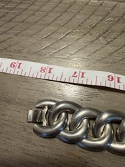 Large Vintage 925 Mexican Taxco Modernist Sterling Silver Curb Link Necklace