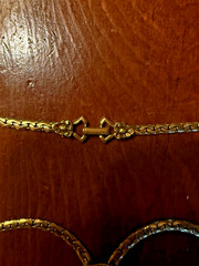Vintage Goldette NY Guilloche Pink Roses Slide Lariat Necklace gold tone chain