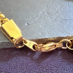 MARKED U7-18KT GOLD PLATED MIAMI CURB/CUBAN ROUND CHAIN NECKLACE-28″-89.10 GRAMS