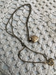 vintage locket 14k gold heart pendant necklace