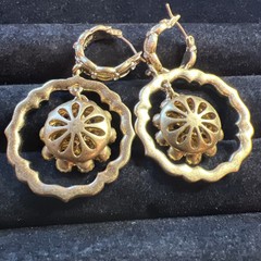 Carol Lee Gorgeous Rhinestone Big Dangle Pierced Earrings