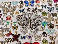 Lot Vtg & Modern Butterfly Pendants Charms Findings Jewelry Craft Repurpose