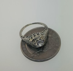 Antique Art Deco 1920’s 18K White Gold Diamond Engagement Ring