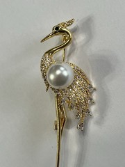 Crystal Rhinestone Owl Flamingo Brooch Pin Glass Vintage LOT Bird Peacock Clear