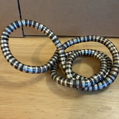 Vtg 16″ Silver Unisex Snake Chain Style Flexible Versatile Necklace~ No Clasp ~