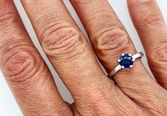 Deco Sapphire Engagement Ring Platinum Solitaire 1.00ct Antique Original 1920s