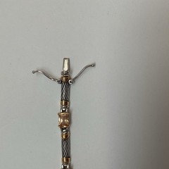 Vintage Silver & Gold Tone Multi Color Glass 7” Link Bracelet w/ Boxed Clasp
