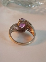 Vintage Oval Cut Amethyst Cocktail Band Ring Size 7 Sterling Silver