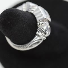 Triple Gemstone Ring Sterling Silver