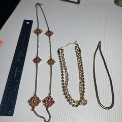 3pcs VTG Costume Jewelry Necklaces Lot #7 1970’s & 1980’s