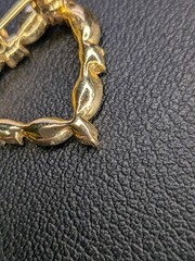 Vintage Gold Tone Heart Shaped Pendant – Blue and Clear Gemstones
