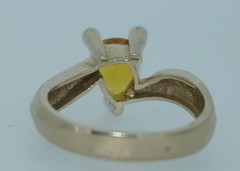 14K Natural 1 Carat Yellow Sapphire & Diamond Ring