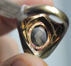 Vintage K AMATO NH 925 Smoky Quartz Ring 8