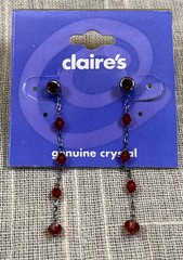 Vintage Gothic Jewelry Y2K Roses Choker Red Beaded Lot of 3 Necklaces & Earrings