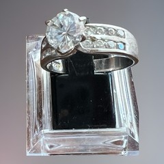 Vintage Sterling Silver Ring Ross Simon Marked 925 RP Solitaire Sz 8.5
