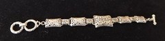 Vintage SU Thailand Sterling Silver 925 Bali Style Link Bracelet 6.5″-7.”