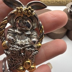 1075. Vintage Signed BEST Pendant/ Brooch Lot Bunny Easter Pumpkin Halloween Gal