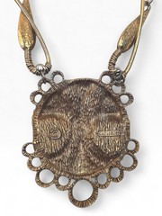 VINTAGE LARRY VRBA FOR CASTLECLIFF PRIMITIVE TRIBAL FACE PENDANT NECKLACE