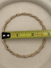 Vintage Gold Tone Bangle Set Nugget Twist Rope & Wide Satin Cuff