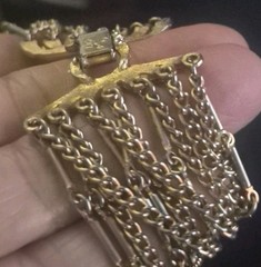 Vintage Coro 1940s-1950s Pegasus Gold Tone Multi Strand Liquid Chain Bracelet