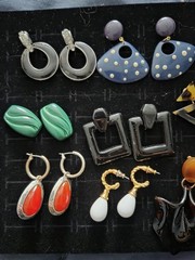 Vintage Large Lucite Earrings Lot QUALITY Huge Runway Style Pierced 12