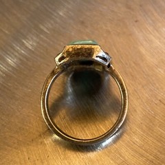 Vintage Sterling Silver Rectangle Marcasite Frame Turquoise Ring Size 7