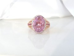 Rose Gold on Sterling Silve 925 Pink Topaz Doublet Chuck Clemency Ring 6