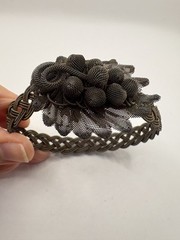 Antique German Silesian Iron Wire work Grape Cluster Bracelet