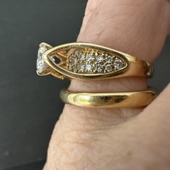 Vintage 14k Frank J Golden 1.03 Ct Diamond Ring
