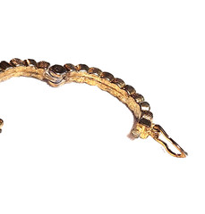 Vintage Textured Gold Tone Oval Holder Scarf Ring Clip Handkerchief 1″ Retro GUC