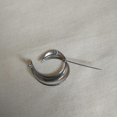 Vtg Pin Brooch Abstract Circular 800 Sterling Silver K&I Signed Germany MCM 3.9g
