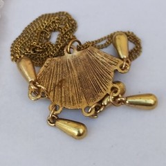 Vintage Necklace Gold Tone Aurora Borealis Chandelier Bohemian Oriental Ethnic