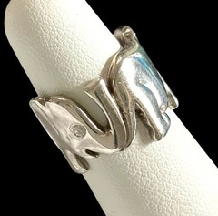 Vintage 925 Sterling Silver Lucky Elephant Eternity Band Ring 7.58 Grams Size 5