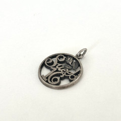 Vintage 925 Sterling Silver Sweet 16 Birthday Rose Flower Round Charm Pendant