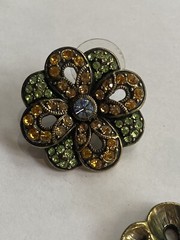 Vintage Signed LaVintage Clip On Rhinestone Earrings