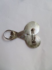 Vintage Tennis Racquet Brooch Multicolored Metal Eye Glasses Holder