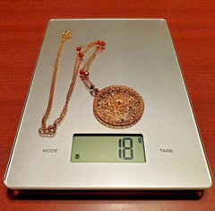 VTG 925 Ross Simons Necklace 32in Sterling Silver Vermeil 18g Asian Medallion