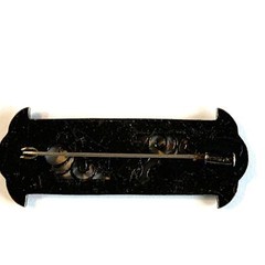 Pier Bex Antique c.1930’s Art Deco Enamel Brooch Pin with Trombone Clasp