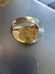 Gold plate stainless steel vintage ring Size 9.75 Liberty Coin ring New Vintage