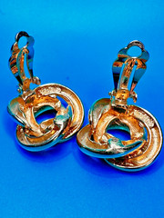 Erwin Pearl Clip Earrings Necklace By Avon Both Gold Tone & Signed