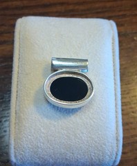Vintage 90s Sterling Black Onyx Slide Pendant 5.8g See Pics/Description